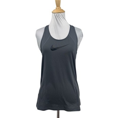 Nike Pro Tank Top Women S Small Gray Mesh Dri Fit Racerback Flat Seams Swoosh
