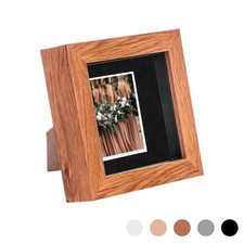1x Dunkles Holz/Schwarz 4" x 4" Kastenrahmen mit 2" x 2" Montage Tief 3D Bild