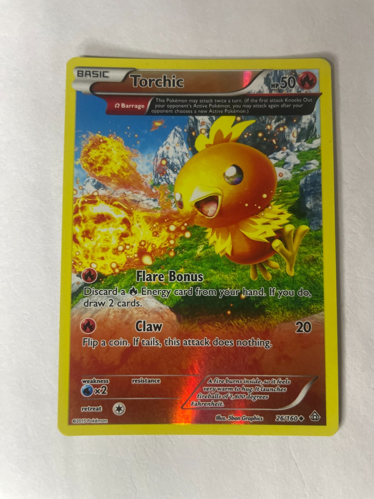 Torchic (Omega) 26/160 XY - Primal Clash Reverse Holo NM FREE SHIPPING