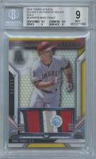Mike Trout 2016 Topps Strata Game Worn Patch GOLD Los Angeles Angels 16/25 BGS 9