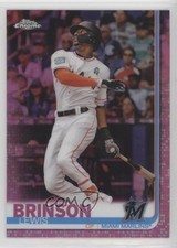 2019 Topps Chrome Pink Refractor Lewis Brinson #122 ff8