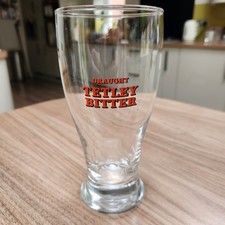 Draught Tetley Bitter Unmarked Pint Glass Man Cave Home Bar