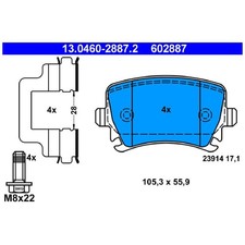 Satz Bremsbeläge Bremsklötze hinten für VW Passat 365 B6 3C2 3C5 B7 362 | 239