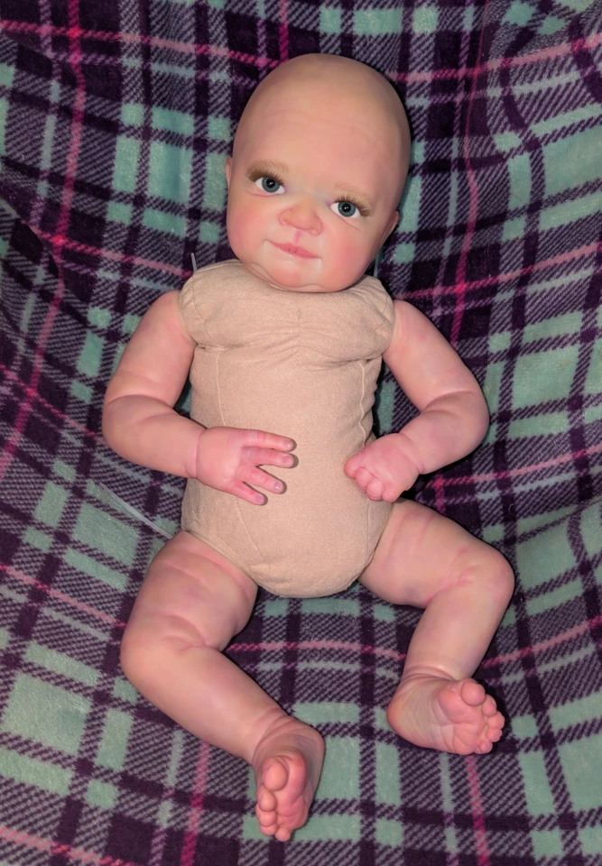 Authentic Hand Painted Full Limb Big Reborn Baby Ivy By Denise Pratt - Image 4 of 4