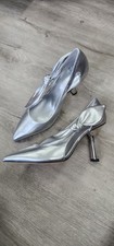 kate spade new york Bunnie pumps in silver metallic leather NWOB size 7.5 B