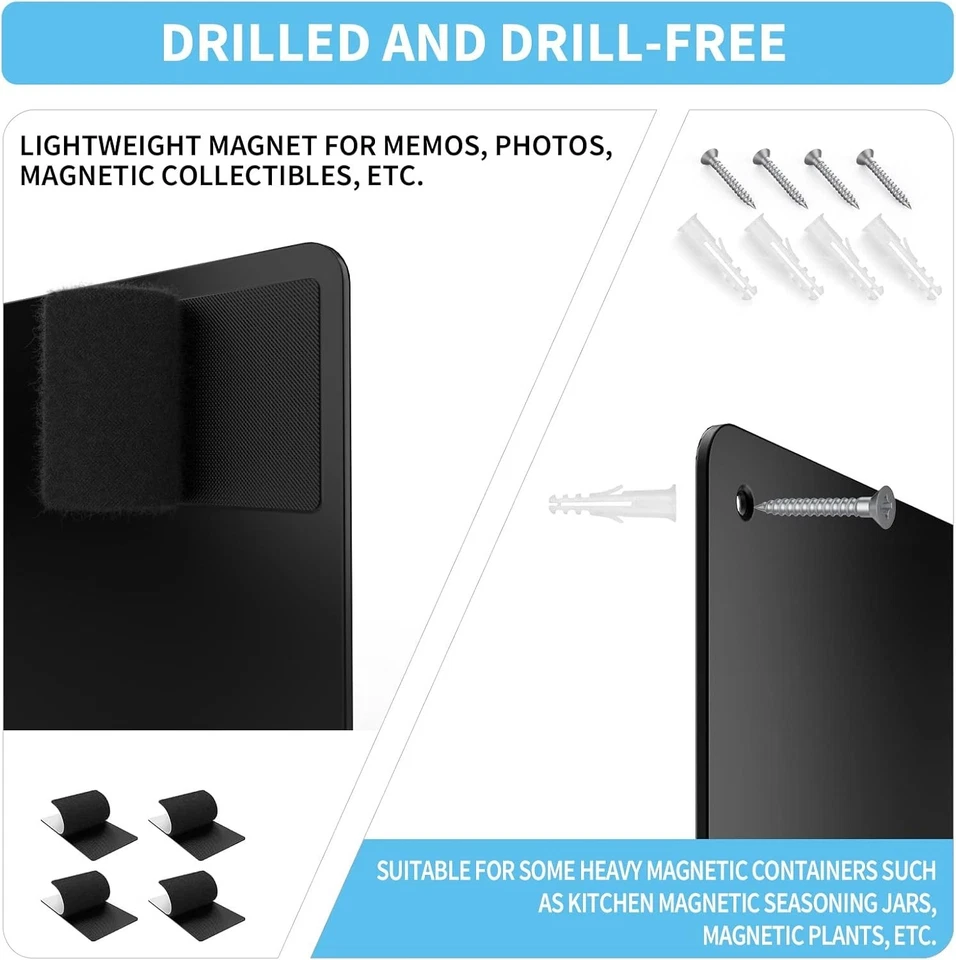 17.1" x 11.8" 2 Pack Black Metal Magnetic Board - Magnet Bulletin Board to Displ - Image 4 of 4
