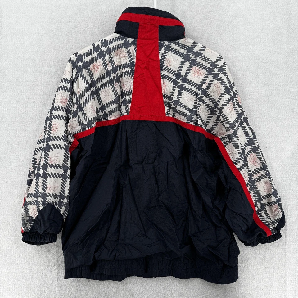 Vintage FILA Jacket Mens Large Navy Red Geometric Full Zip Windbreaker 90s - Image 2 of 4