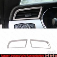 For Ford Mustang 2015-23 Bright White Car Console L&R Air Outlet Vent Trim 2PCS