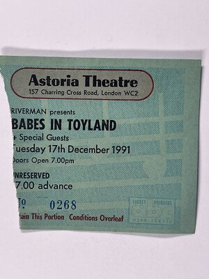 Babes In Toyland Originalticket Astoria Theatre Milton Keynes 17. Dez. 1991