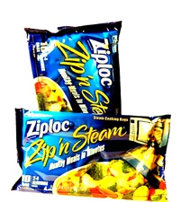 🔥 Ziploc Zip'N Steam Medium Cooking Bags 2 Packs of 10 Bags New  🔥 20 bags