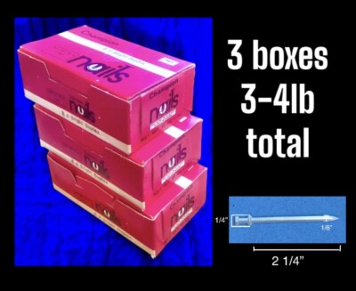 3 Boxes 8 d Bright Duplex Nails Double Head 2 1/4” (1lb Plus Per
