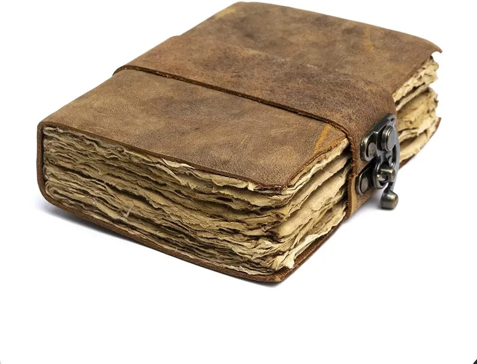 Handgefertigtes Vintage Leder Journal Notizbuch gebundenes Schreibtagebuch De...