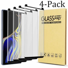4Pcs For Samsung Galaxy Note 9 Clear Full Cover Tempered Glass Screen Protector