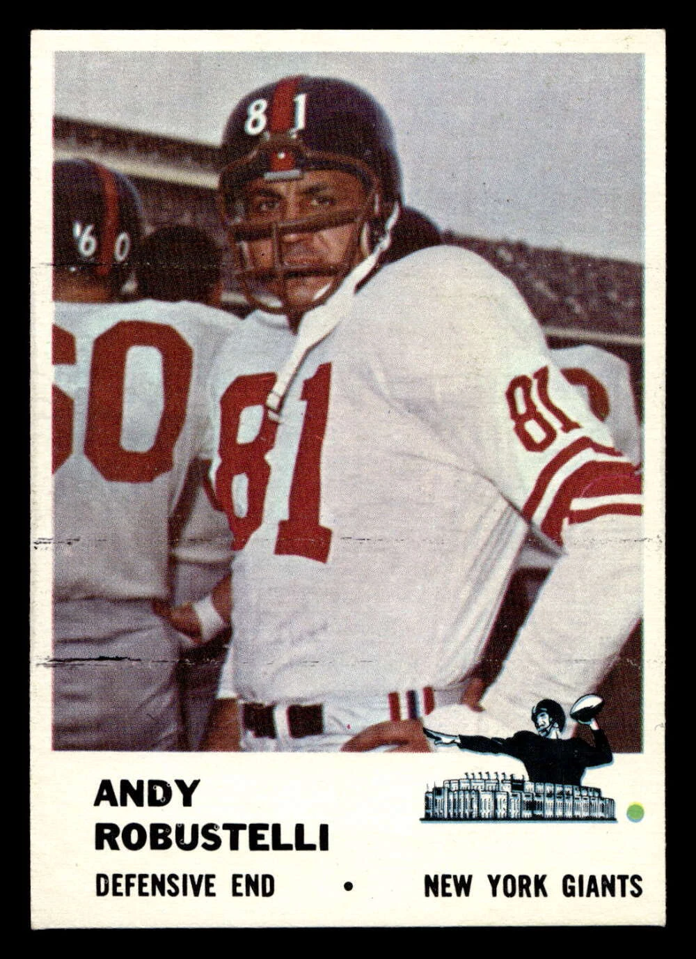 1961 Fleer #75 Andy Robustelli Excellent+ NY Giants ID:399835