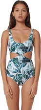 Mara Hoffman Sea Tree Knot Green One Piece Swimsuit L33426 Womens Size Medium