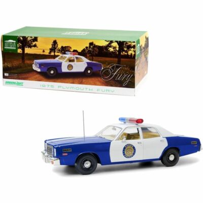 1975 PLYMOUTH FURY OSAGE COUNTY SHERIFF BLUE & WHITE 1/18 MODEL GREENLIGHT 19096