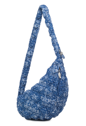 CARLYN Paisley Cozy L HH75141020 Blue Large Cotton Shoulder Tote Bag Korea - 第 8/13 張圖片