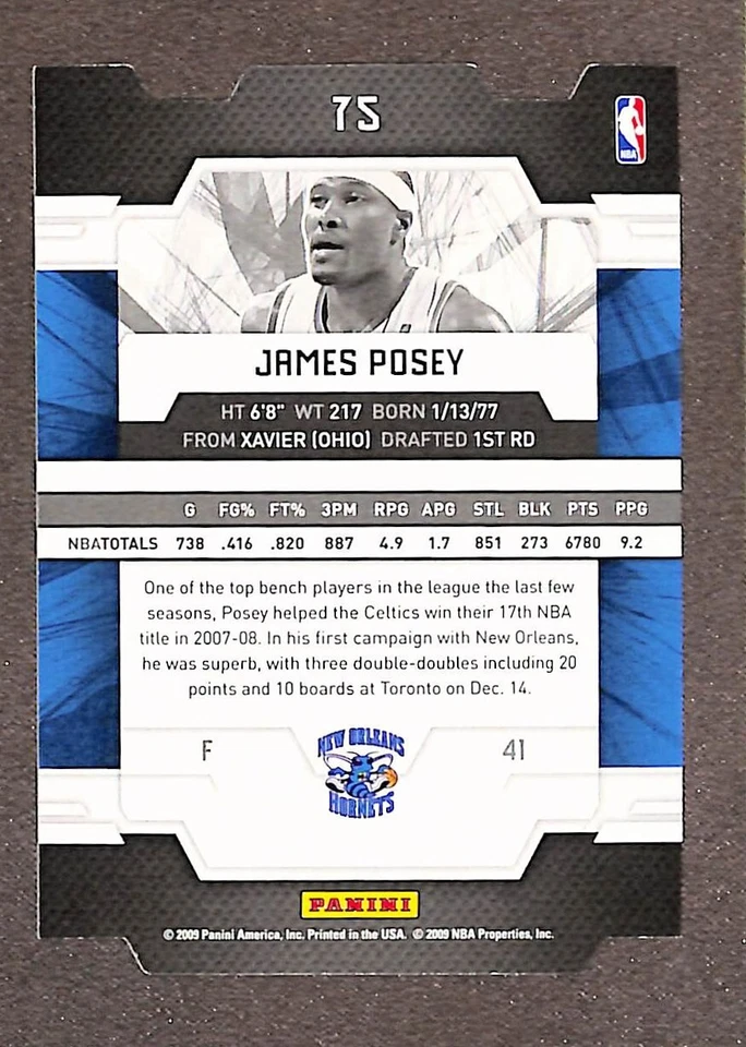 Donruss Elite Red Status 2009-10 troquelado #75 James Posey/59 Foto 2 de 3