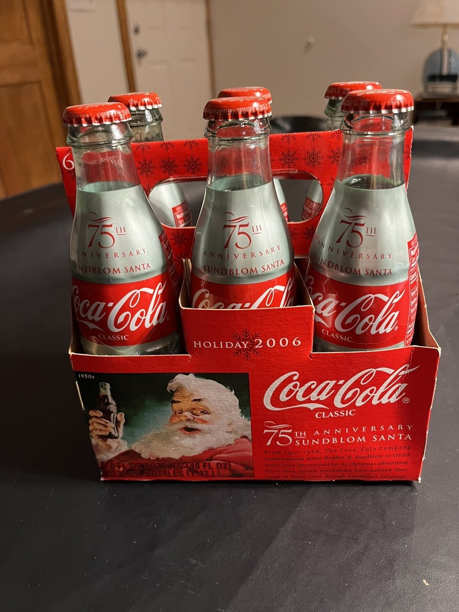 Coca Cola 75 Th Anniversary Bottles 6 Pack With Cardboard Carrier