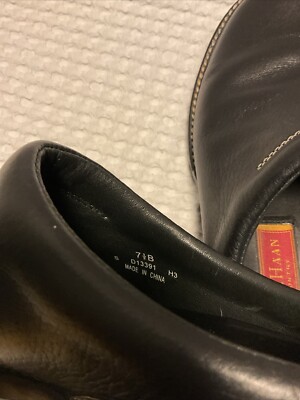 Cole Haan Country Black Soft Leather Mule Slip On Shoes Size 7.5