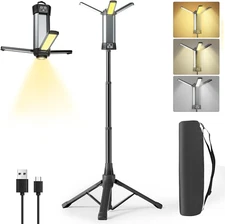 Rechargeable LED Work Light with Stand, Cordless Work Light with Portable Foldin