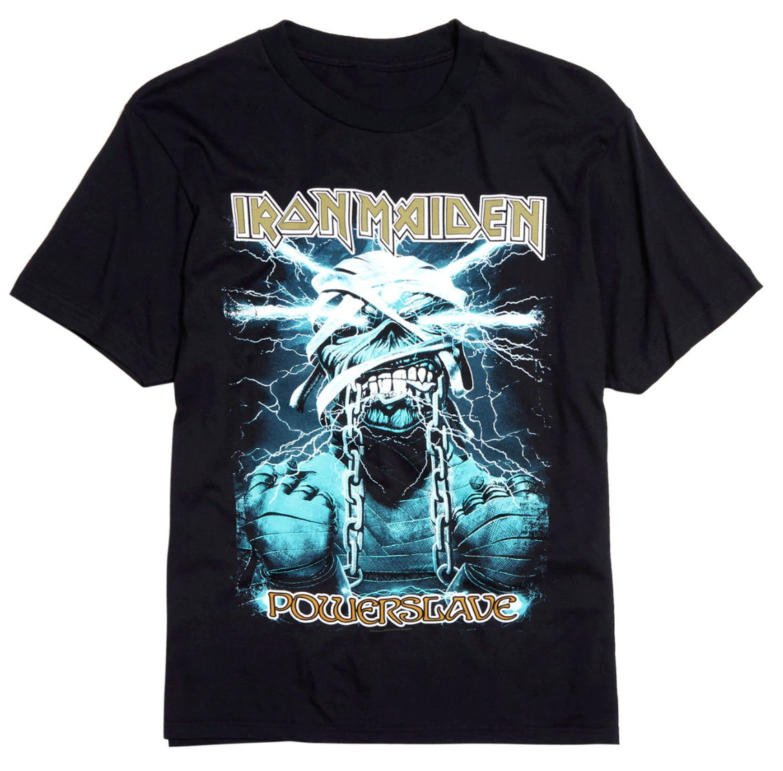 t-shirt metal uomo Iron Maiden - Powerslave Head & Logo - ROCK OFF - IMTEE78MB