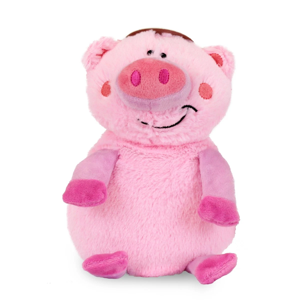 Fabric Poochie Pig Dog Toy With Built