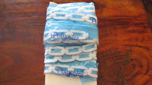 White Chain Link Polyester Sewing trim 1/2" x 2 yards, Beautiful snow white! - Picture 3 of 3