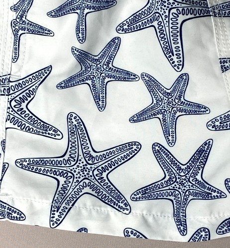 BLUEMINT Boys 2 Yrs White/Blue Starfish Print Arthus Swim Trunks - Picture 2 of 6
