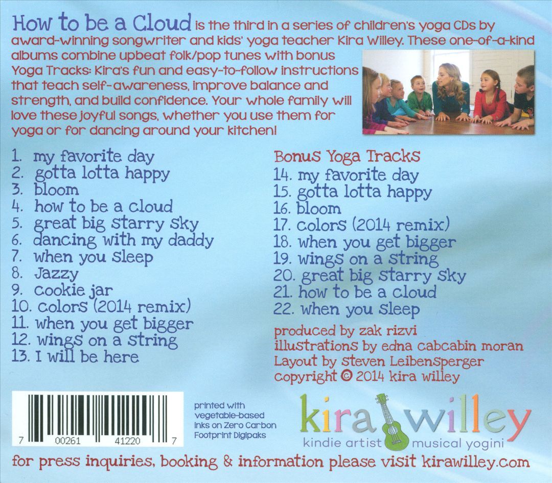 KIRA WILLEY HOW TO BE A CLOUD: YOGA SONGS FOR KIDS, VOL. 3 NEW CD ...