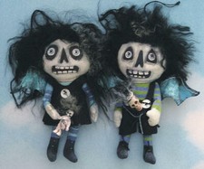 Cloth Folk Art Doll Pattern "The Kids Ornaments" By Susan Barmore
