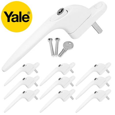 100x Yale PVC weiß Fenstergriffe Inline Schlüssel abschließbar Espag Doppelverglasung