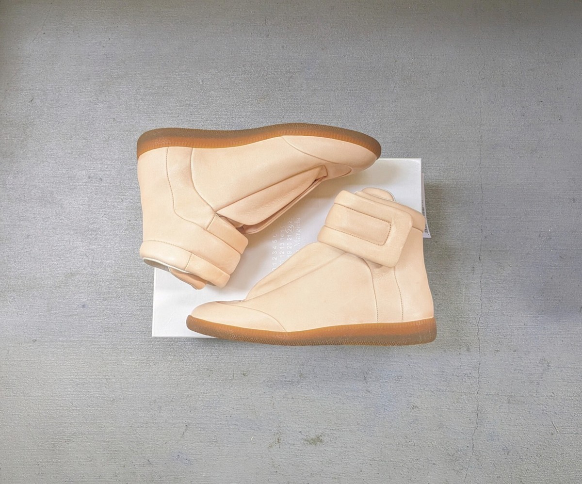 スニーカー Maison Margiela Beige Sneakers With Textured Heel Maison Margiela Future Beige Men 10 43 Leather High Top