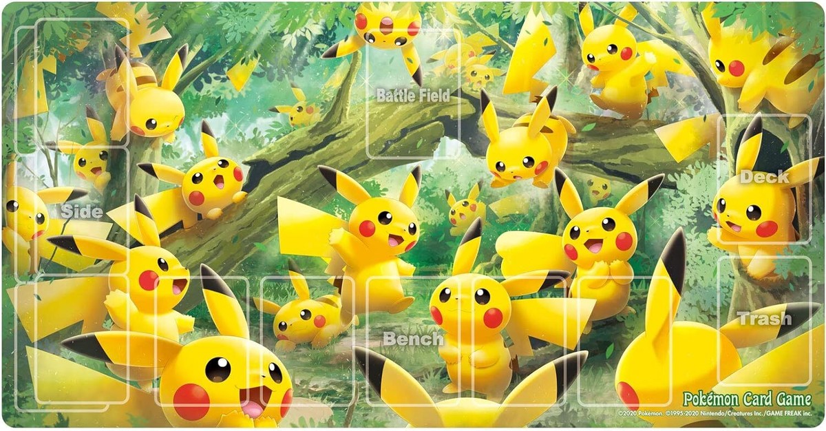 Pokemon Card Game Rubber Play Mat Pikachu Forest | eBay