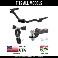 For 11-19 Ford Explorer Trailer Hitch 4 Pin Wiring 2" Ball Fits All Curt 4K 2"