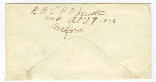 1858 Ipswich Massachusetts Jewett family cover - Picture 2 of 2