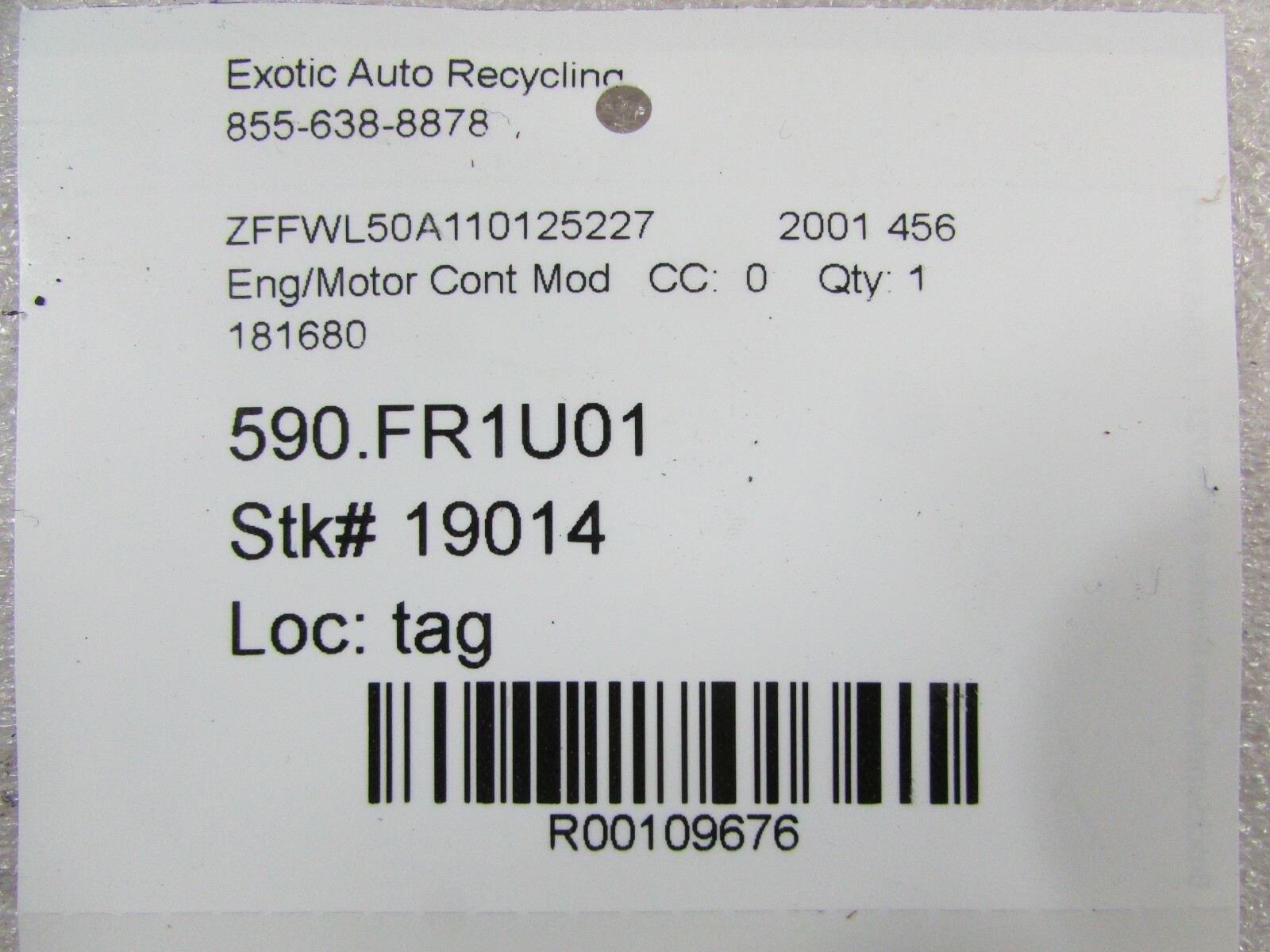 Ferrari 456M GTA, Engine Control Module, Used, P/N 181680