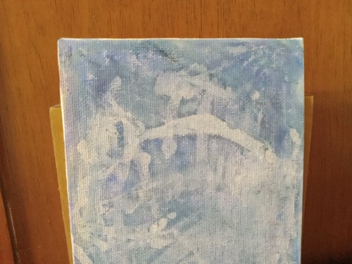 "AQUA STORM" Original Hand Painted Canvas *One Of A Kind* By Rebekah - Picture 2 of 4