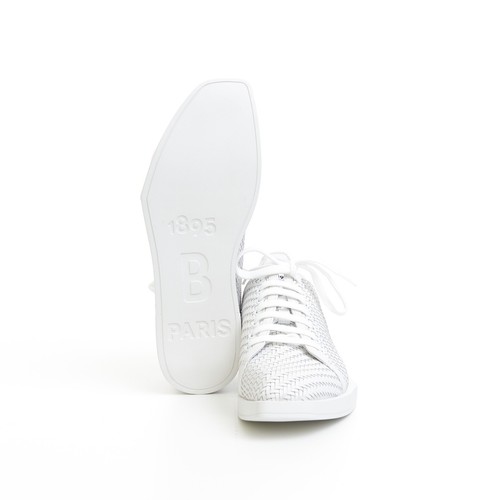 BERLUTI 1490$ White Braided Leather Stellar Low Top Sneakers - Picture 10 of 11