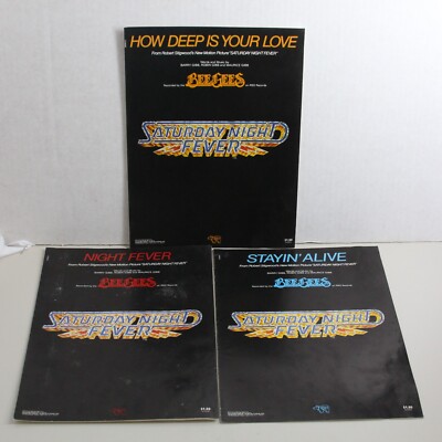 Bee Gees Saturday Night Fever Music Sheet Lot of 3 Night Fever Stayin' Alive