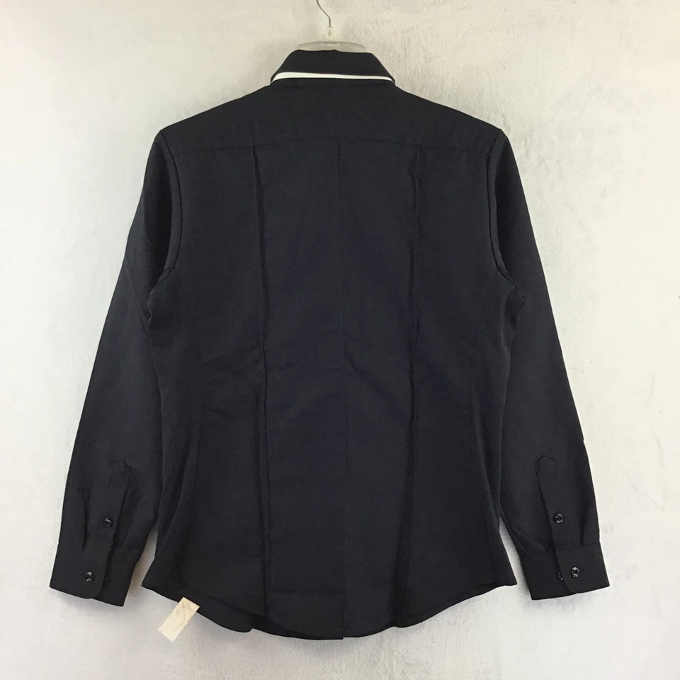 Super Camisa Azul 8906W Azul Marino Oscuro L/S Bolsillo Cremallera Uniforme Top Nueva con Etiquetas Para Mujer 38 Foto 2 de 4