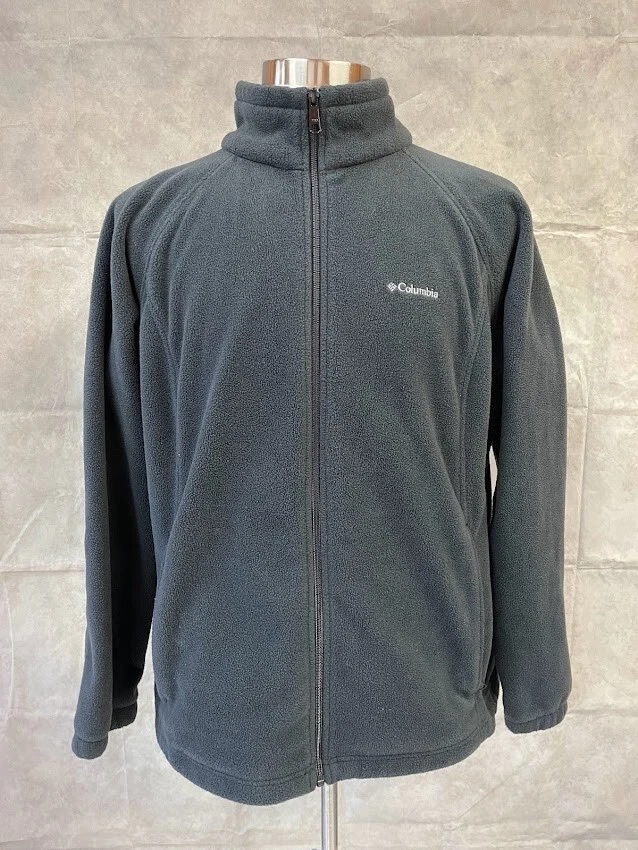 Columbia Men's Full Zip Black Fleece Jacket Long Sleeve