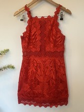Topshop Premium Red Lace Dress UK Size 10 Party Cocktail Occasion