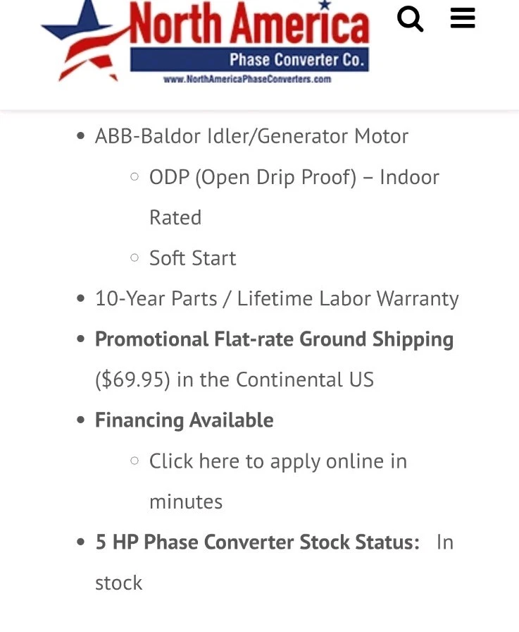 PL-5 Pro-Line 5PS Drehphasenwandler - eingebauter Starter, Made in USA - Bild 2 von 4