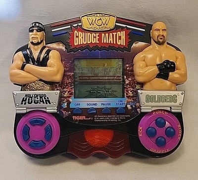 WCW Grudge Match Tiger Handheld Game Hogan vs Goldberg Tested~Backplate Missing 