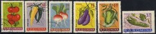 ROMANIA 1963 VEGETABLES:tomatoes, carrots, radishes, eggplant, peppers, cucumber