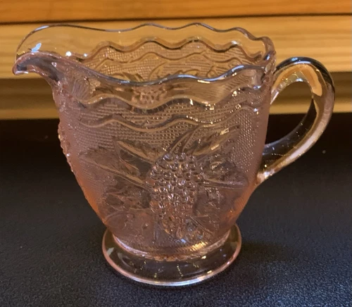 Westmoreland Pink Depression Glass Stippled Embossed Grape Creamer