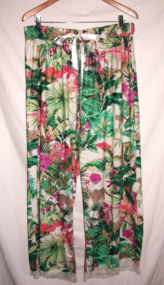 Cacique Intimates 2-Piece Satin Sleepwear Women’s 18/20 Flirty Coquette Tropical - Image 4 of 4