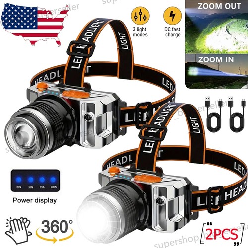9900000LM Super Bright LED Headlamp Rechargeable Headlight Flashlight Head Torch