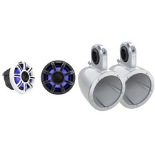 Kicker Premium Marine 6.5 51MSC65 With 12KMTESW White Enclosures UTV / Wake B...